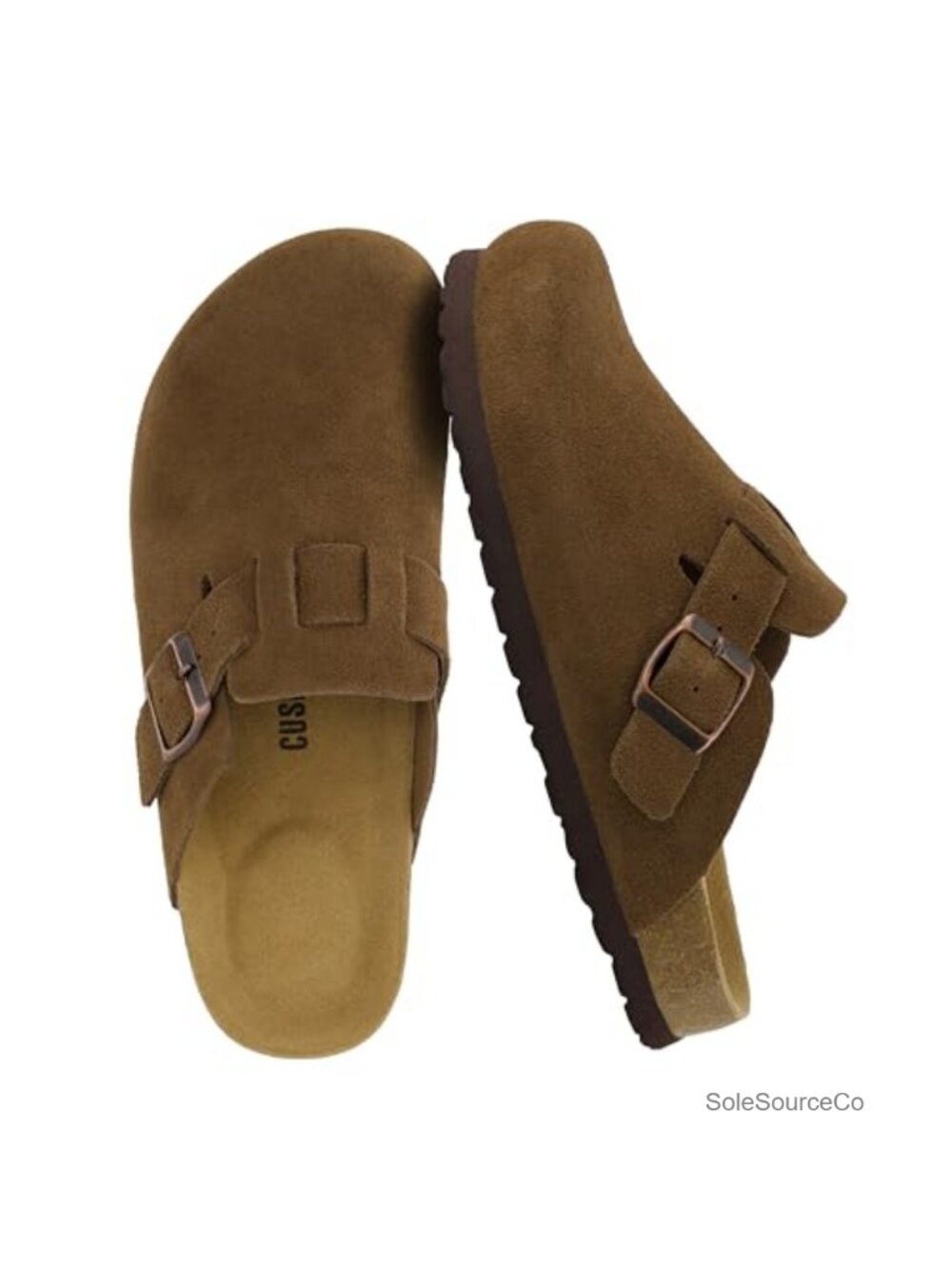 Genuine Suede Classic Clog Mule Slip On Women Shoes Cushioned Cork Footbed